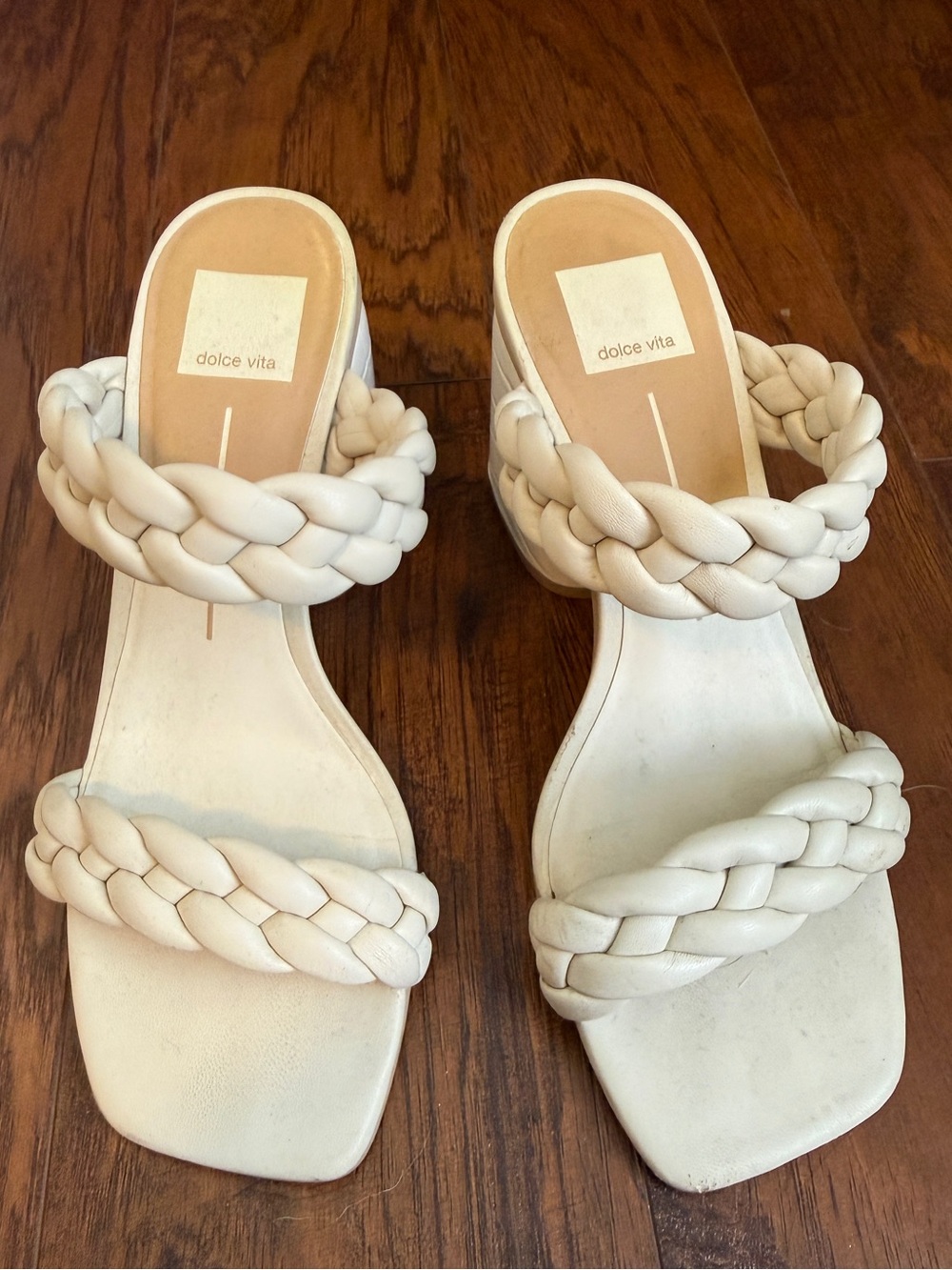 Dolce Vita Paily Braided Slide Heeled Sandal Ivory - Picture 6 of 8